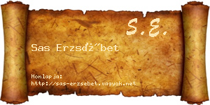 Sas Erzsébet névjegykártya